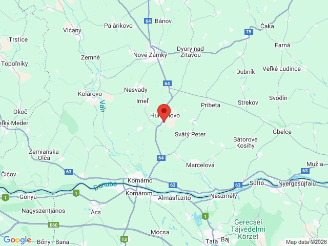 Google map: Podzáhradná 1300/48, 947 01 Hurbanovo